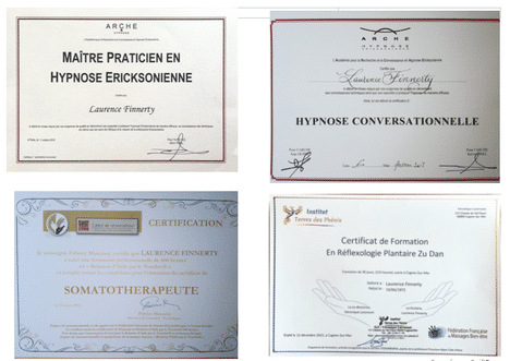 Certificats Hypnose Réflexologie Somatothérapie